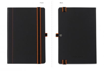 Schneider Notebook with Pen Loop and Two-Color Elastic Closure Orange