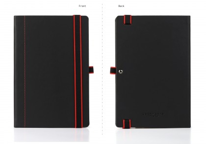 Schneider Notebook with Pen Loop and Two-Color Elastic Closure Red